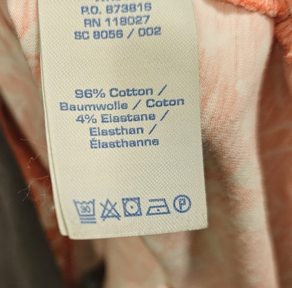 Boden Faux Wrap Dress Size 12 Cotton Coral  White Botanical Print - Picture 8 of 8